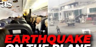 Passengers PANIC INSIDE PLANE at Venezuela's Maiquetia airport as earthquakes SHAKE THE CABIN
