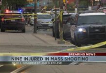Nine injured in downtown mass shooting