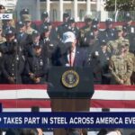 President Trump takes part in Steel Across America event
